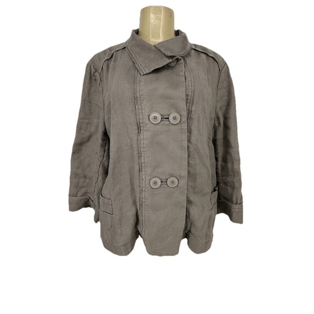 Coldwater Creek Medium Women Button Up Short Jacket Linen 37-19